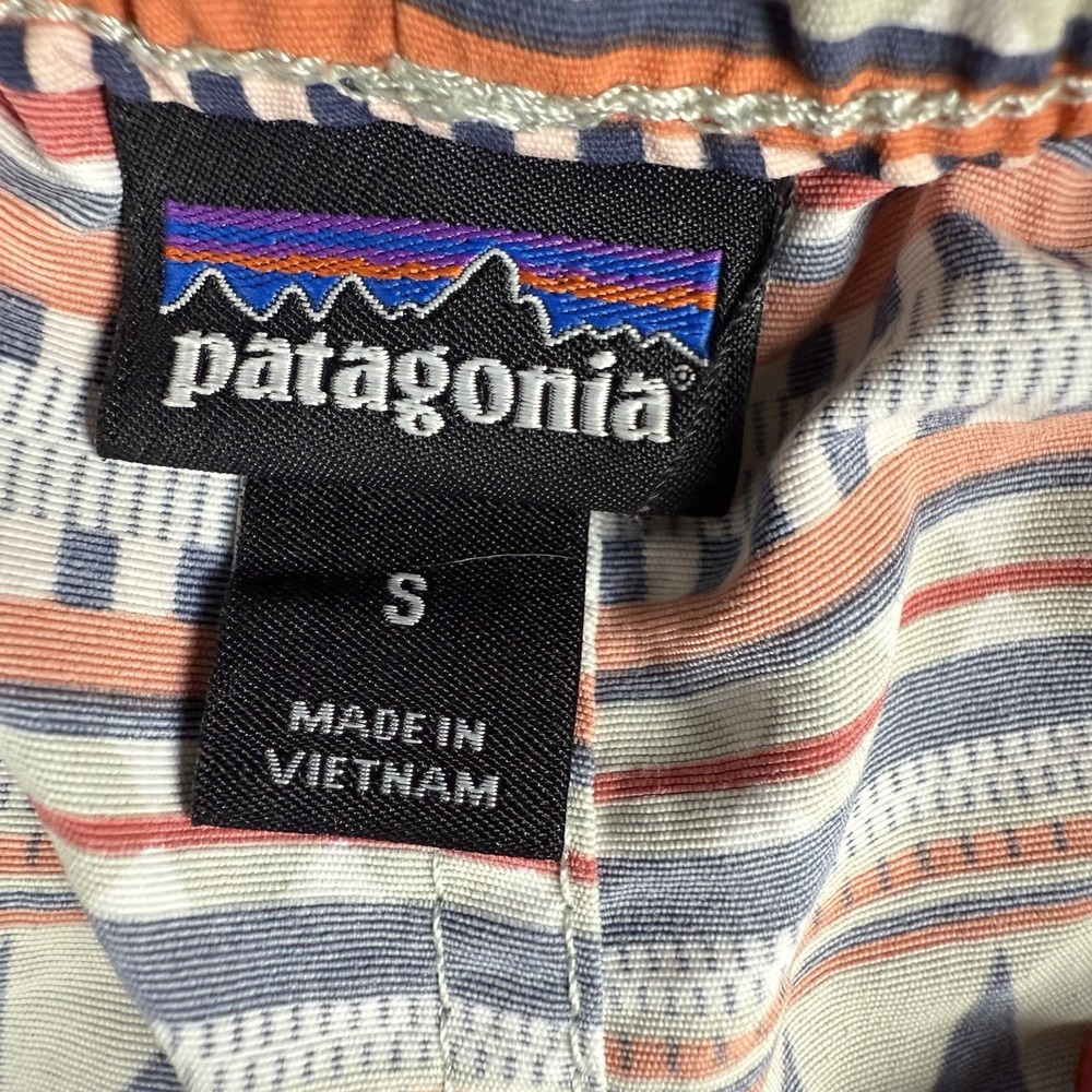 Patagonia Baggies Shorts Womens S Orange Blue Geometric Tribal Print 57043 - Picture 9 of 13
